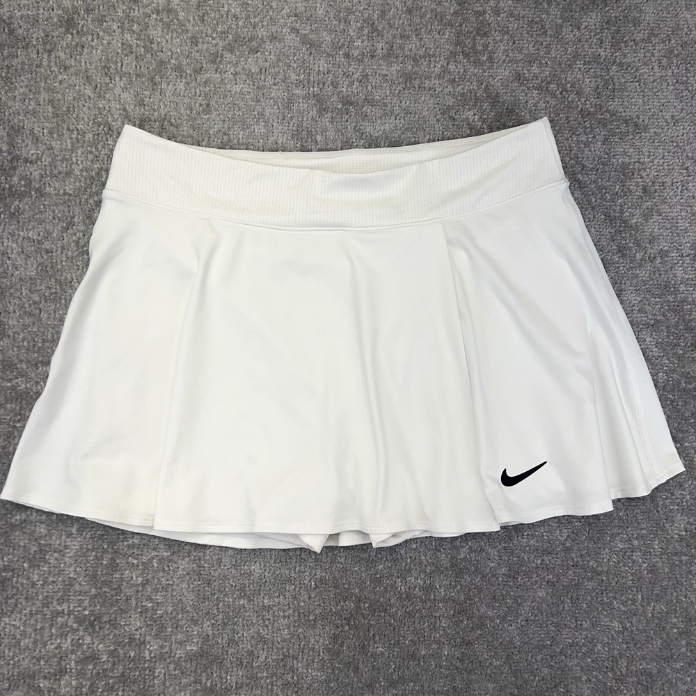 NIKE Dri-FIT Victory Flouncy Skort Women's Large Pleated Golf Tennis Skirt White